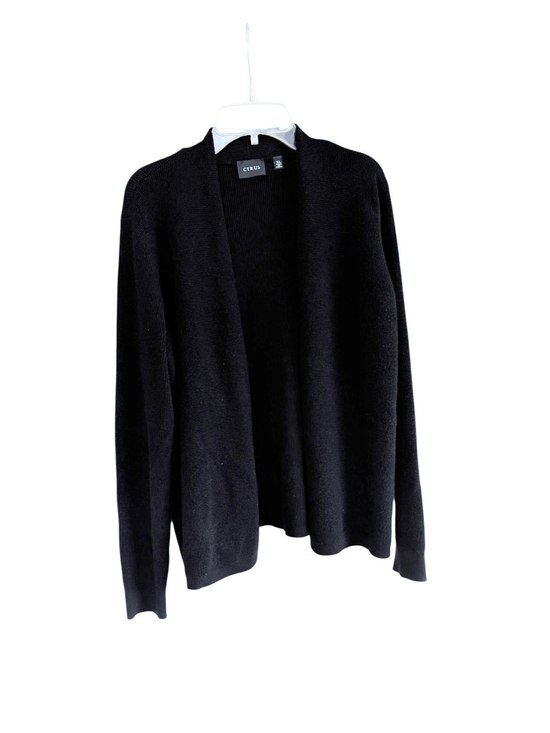 Cyrus Sweaters - Cyrus Black Open Front Cardigan Sweater Knit Solid Minimalist XL